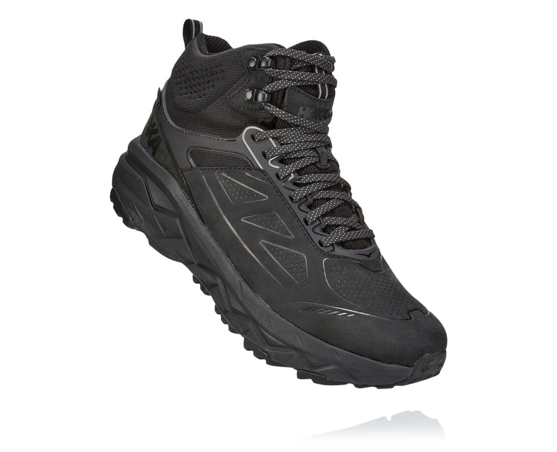 Hoka One One Challenger Mid Gore-Tex Philippines - Mens Hiking Boots - Black | JT9631405